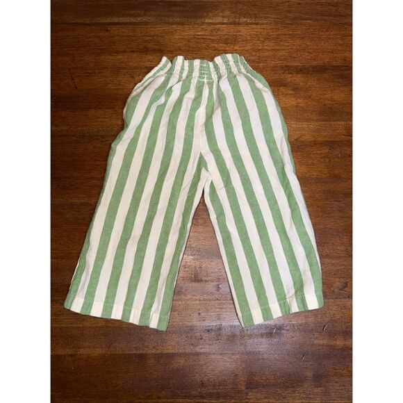 Hanna Andersson Cotton Linen Wide Leg Striped Pants - Picture 4 of 7